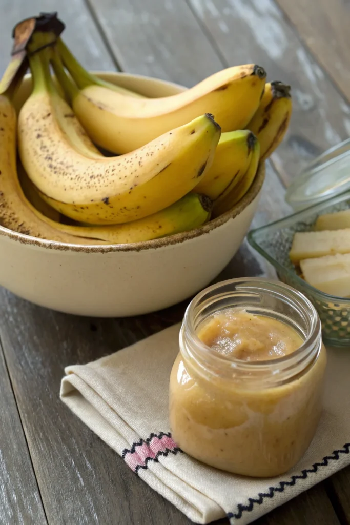 Bananas and applesauce for baking