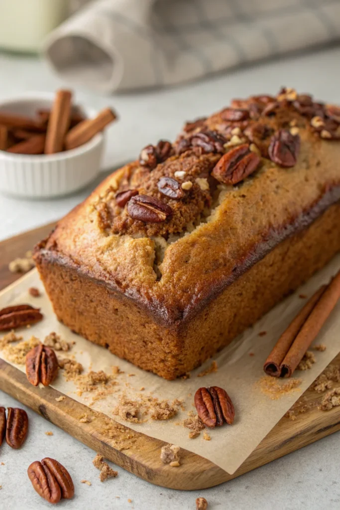 Spiced banana bread with applesauce