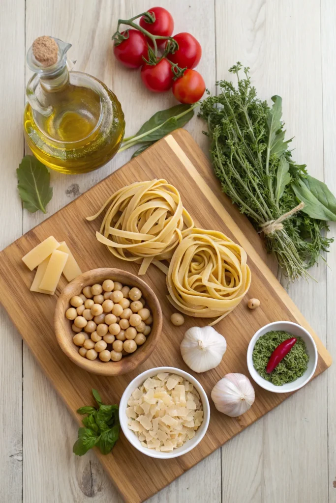 Ingredients for Chickpea Pasta Recipe