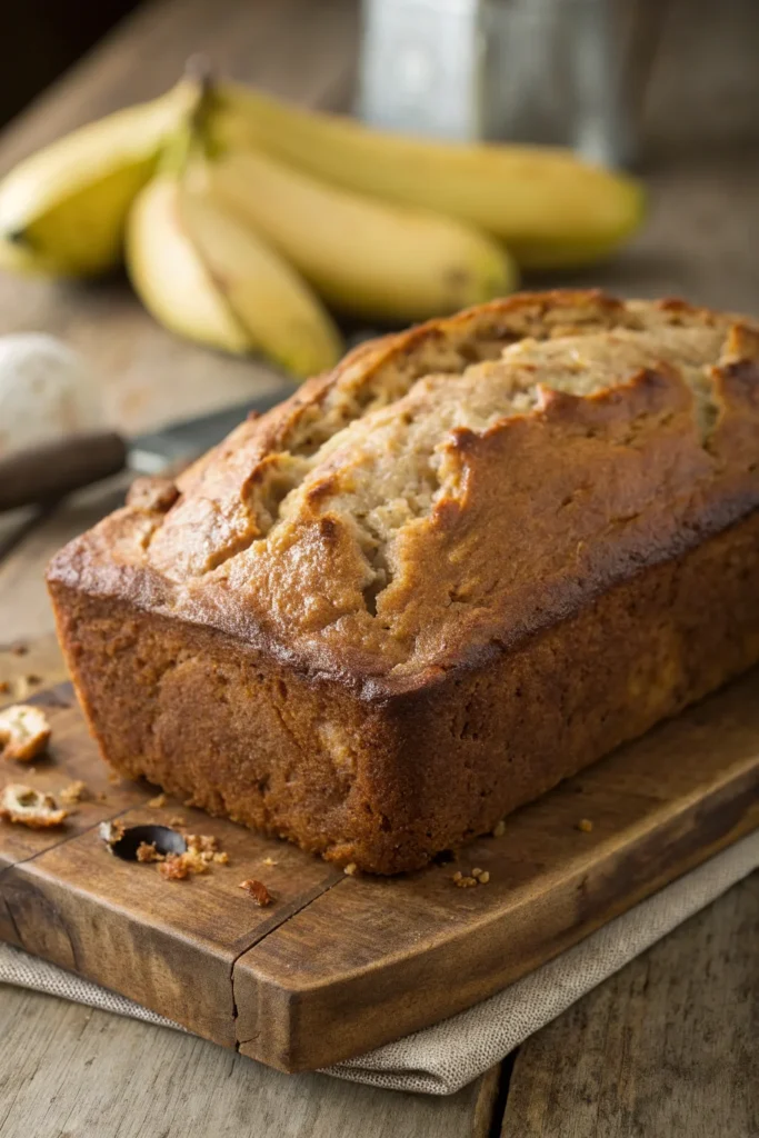 Fresh banana bread with applesauce