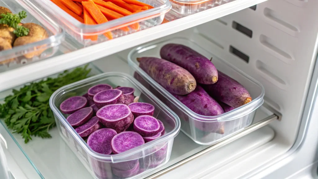 Storing purple sweet potatoes in the fridge