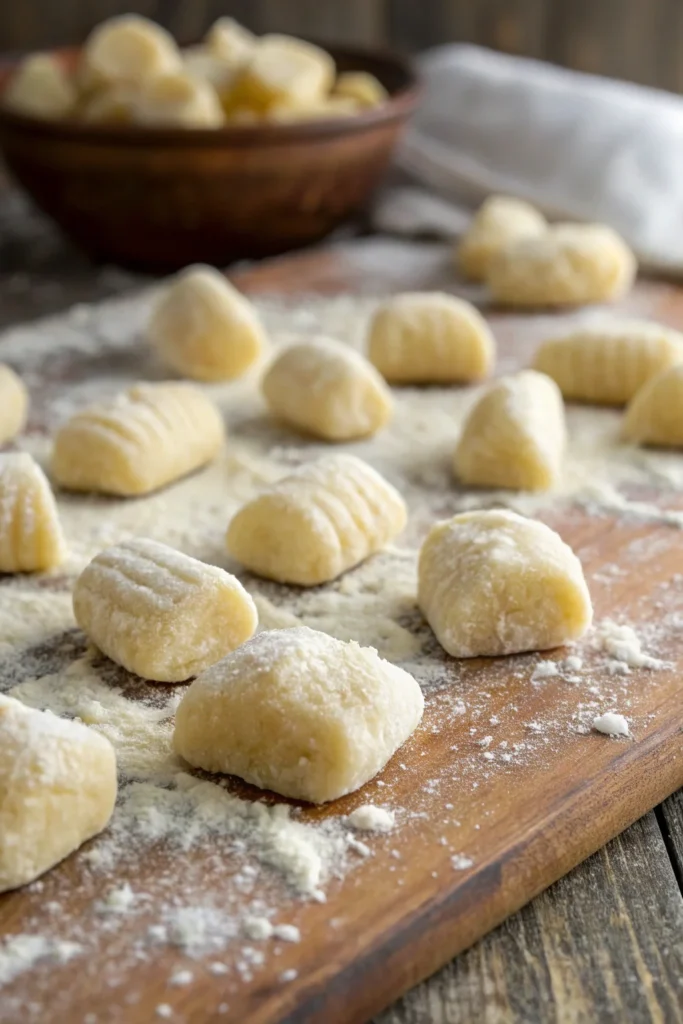 Homemade gnocchi made from leftover baked potatoes