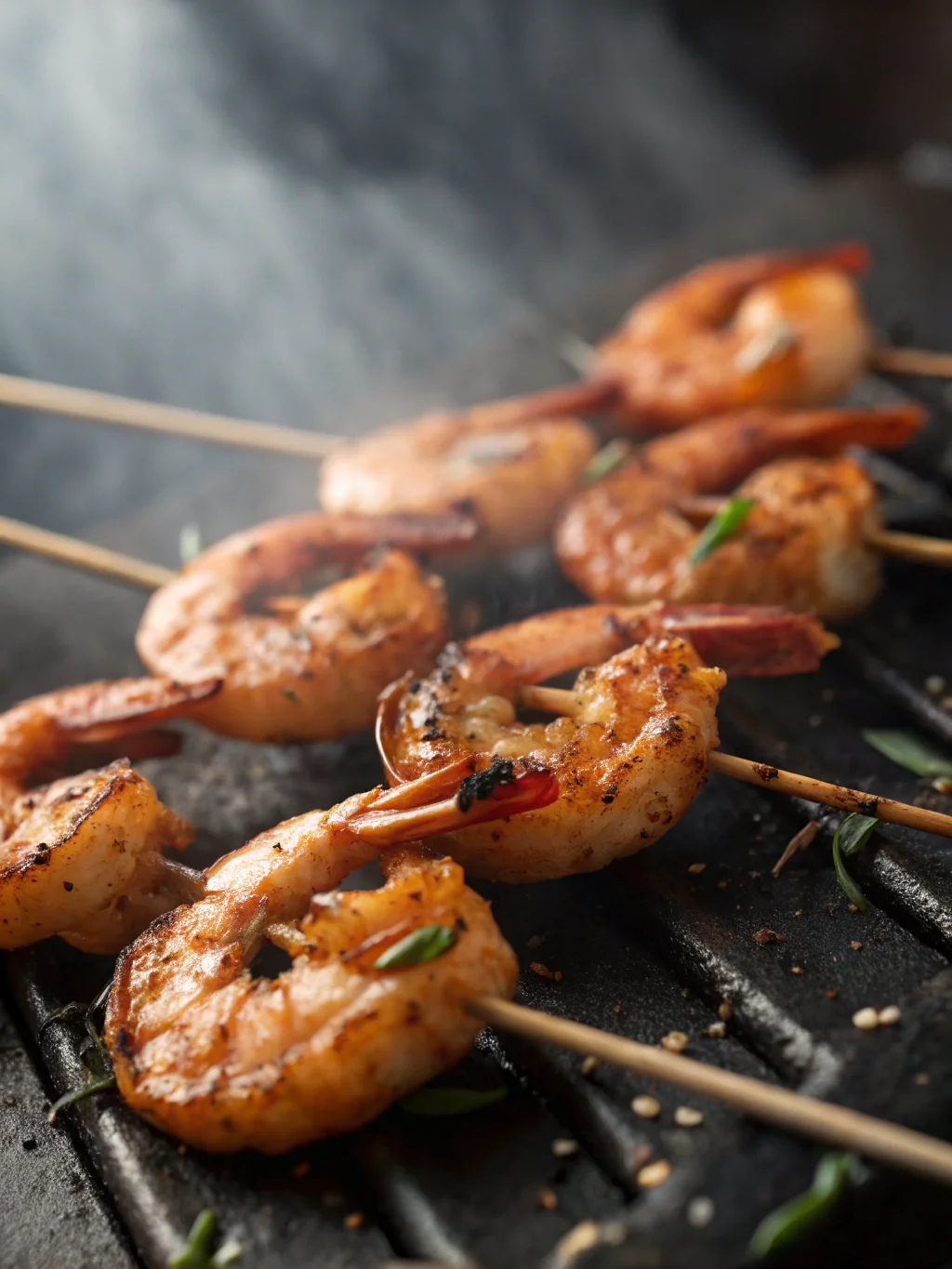 Grilled BBQ shrimp on skewers - BBQ shrimp recipe.