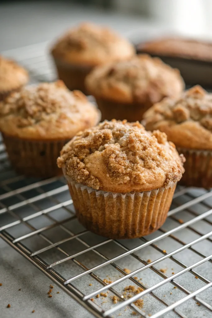 Freshly Baked Coffee Cake Muffins Cooling