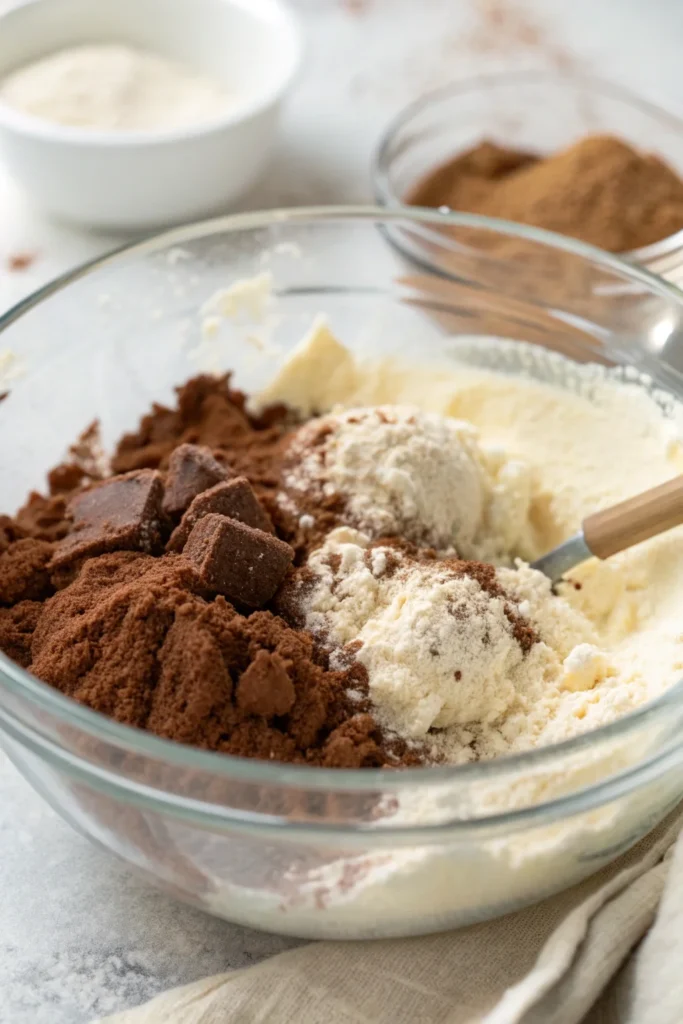 Gluten-free chocolate cookie dough with binding ingredients