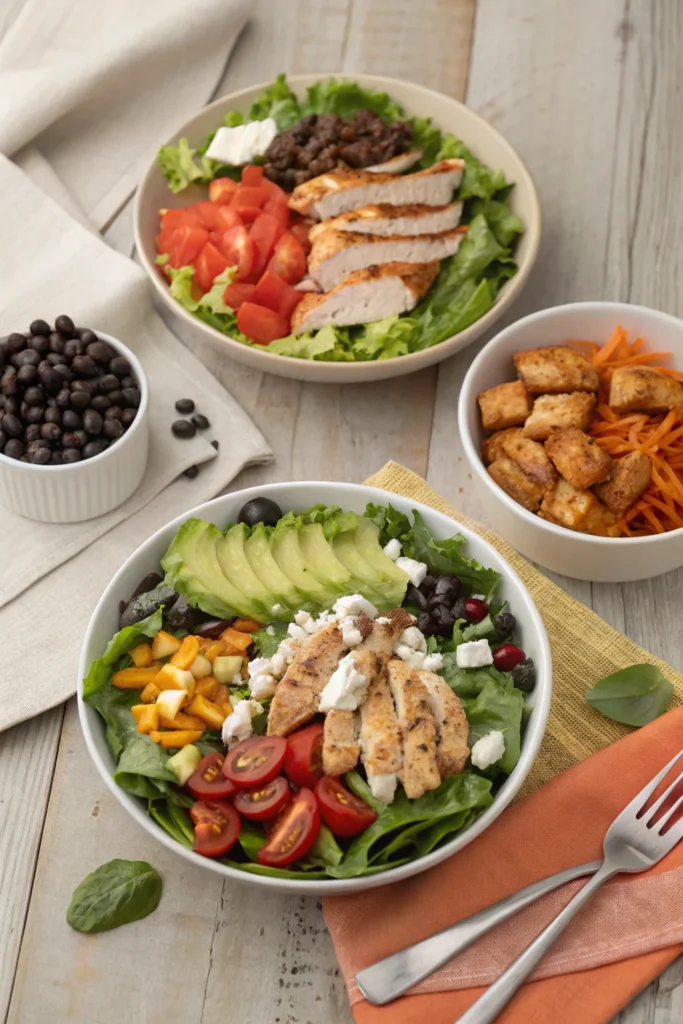 Three high protein chicken salad variations